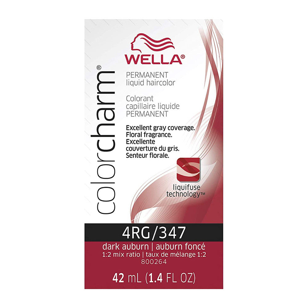 Wella Color Charm Liquid Permanent Hair Color, 347 by 4RG Dark Auburn, 1.4 Oz